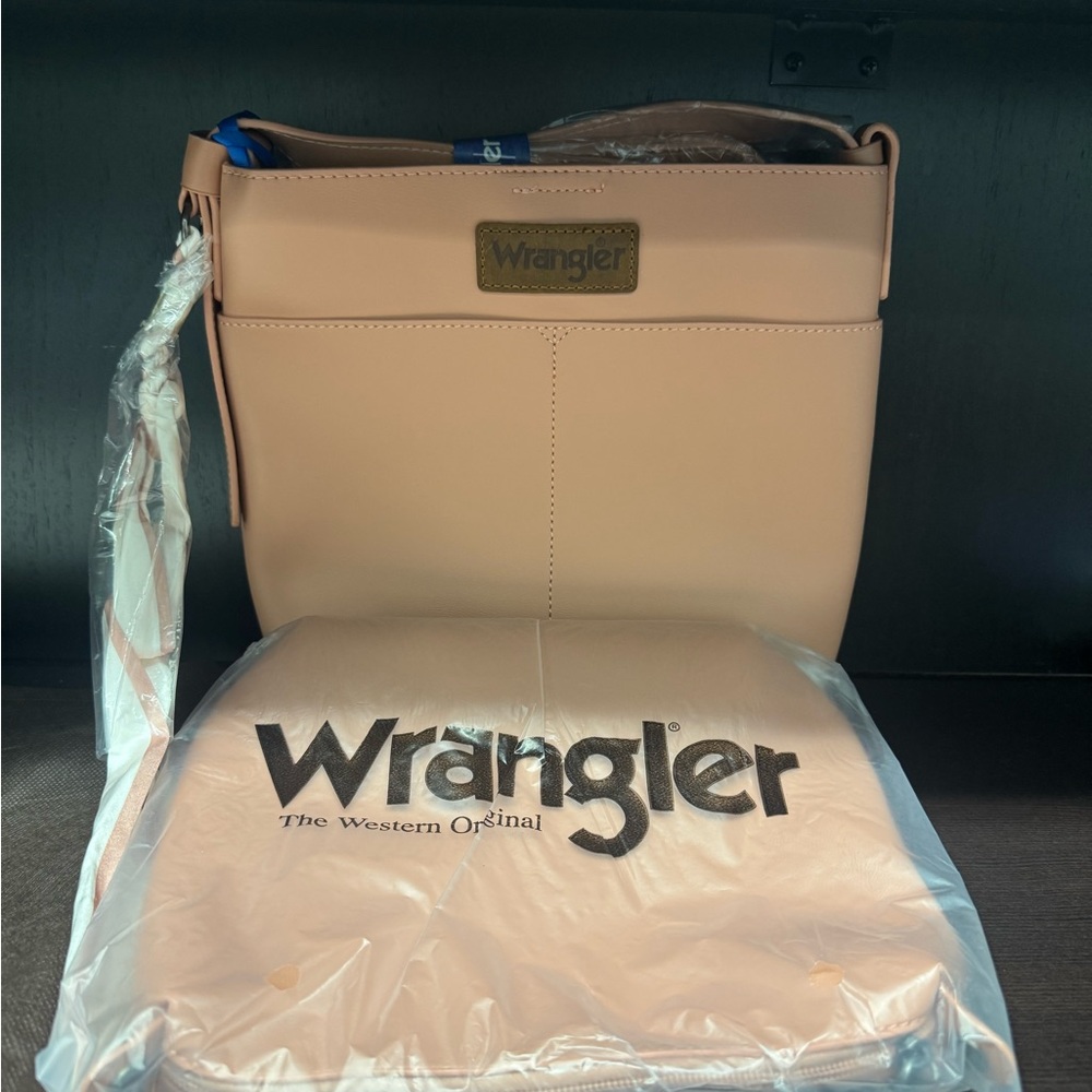 2 Piece Pink Wrangler Crossbody Purse w/Ribbon Accent - NWT